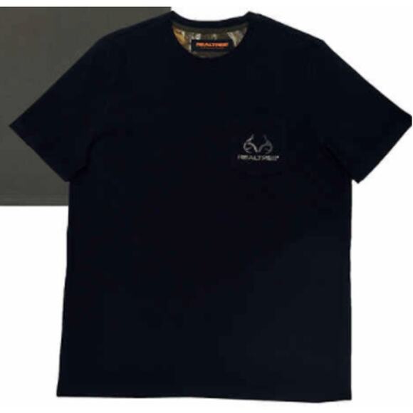 Realtree by Boston Traders Men’s Short Sleeve Tee T-Shirt Black Medium NWT - Picture 6 of 7